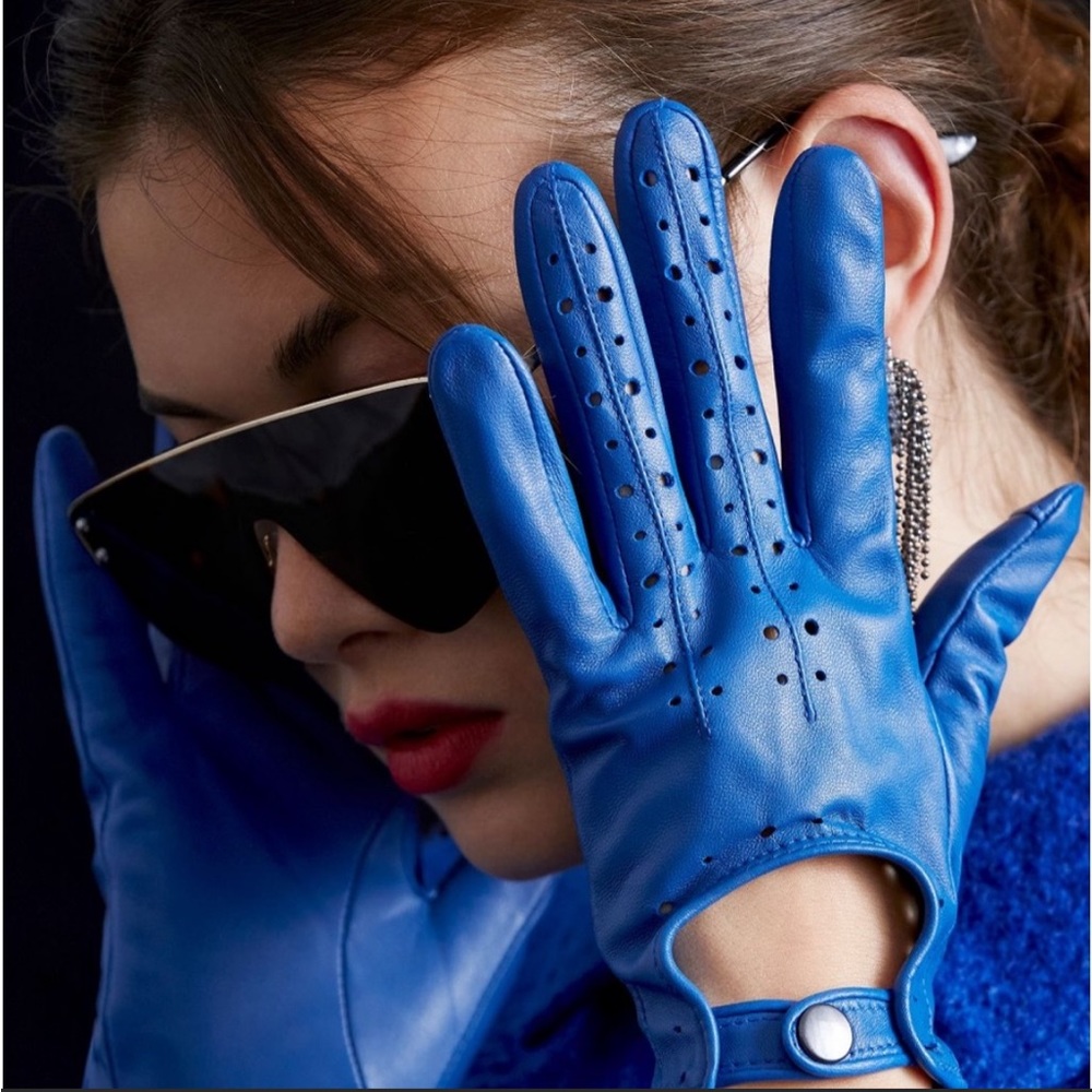 {Anthropologie} Maeve Genuine Leather Moto Gloves Size S NWT